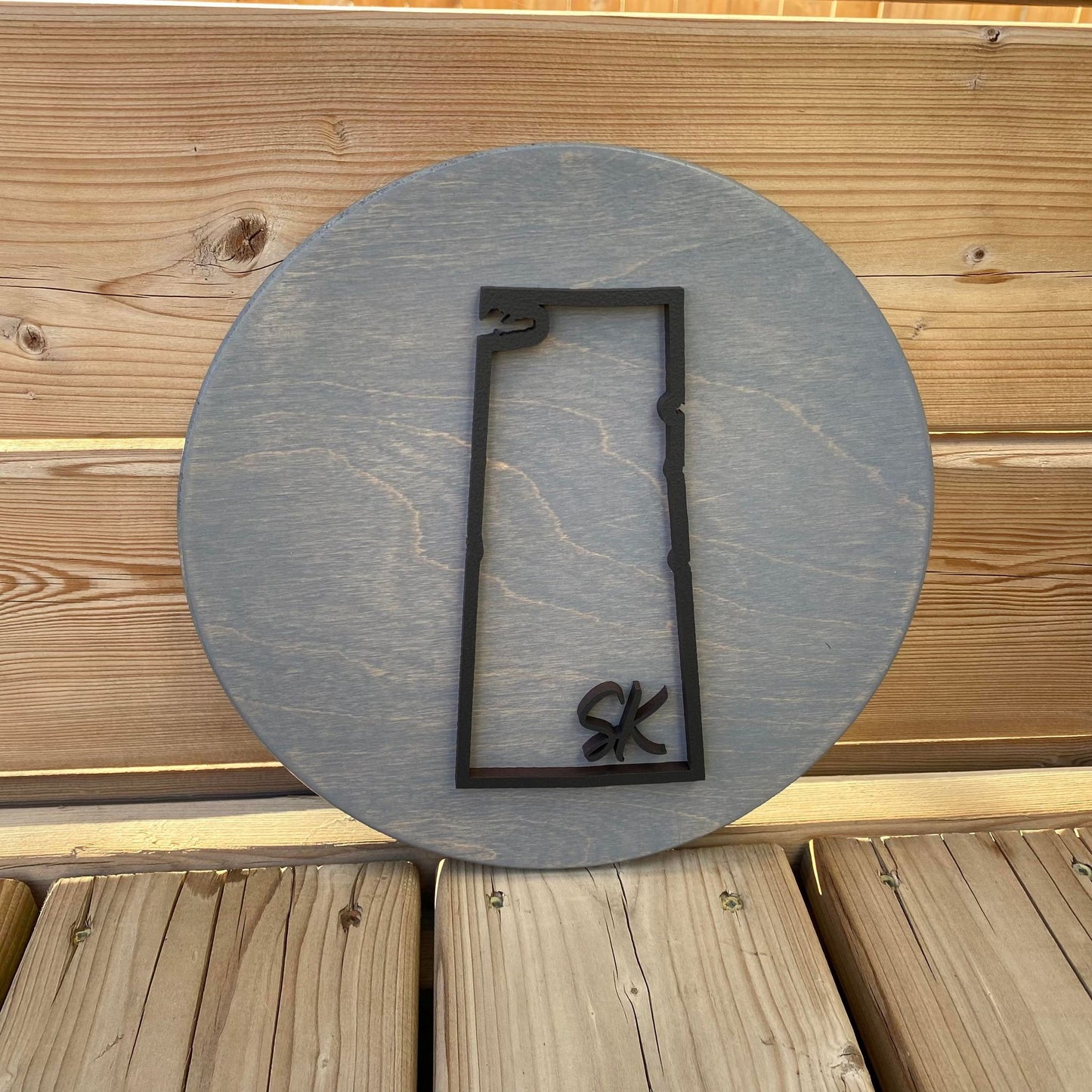 Sask Province Outline | Round Wood Sign