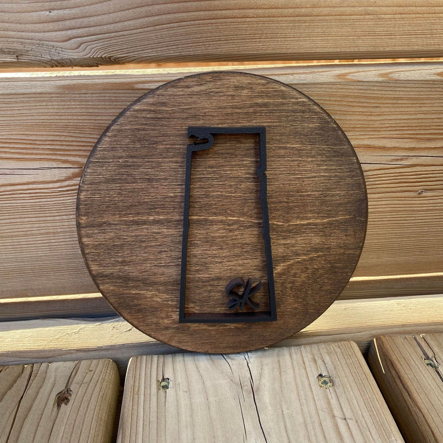 Sask Province Outline | Round Wood Sign