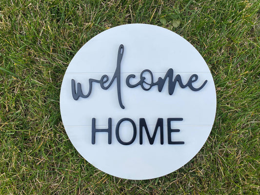 Welcome Home | Round Wood Sign