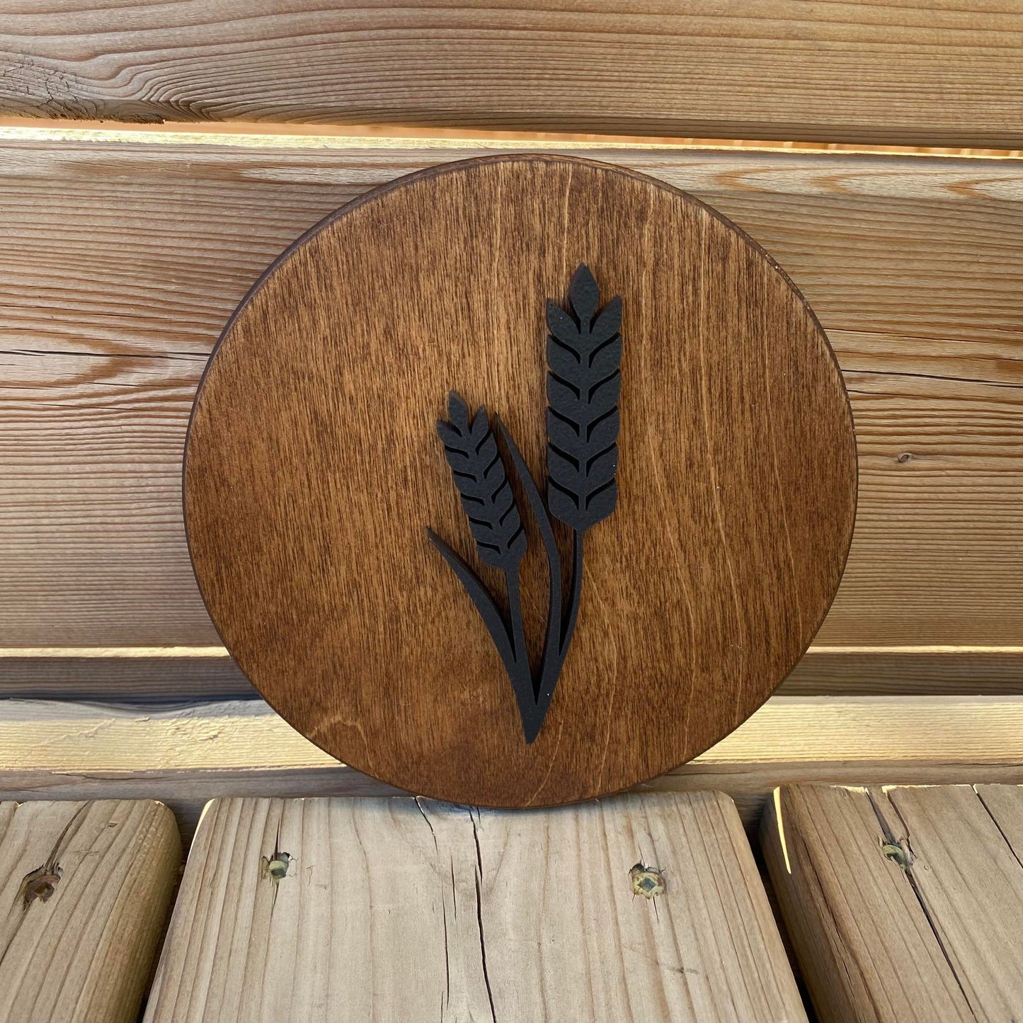 Wheat | Round Wood Sign