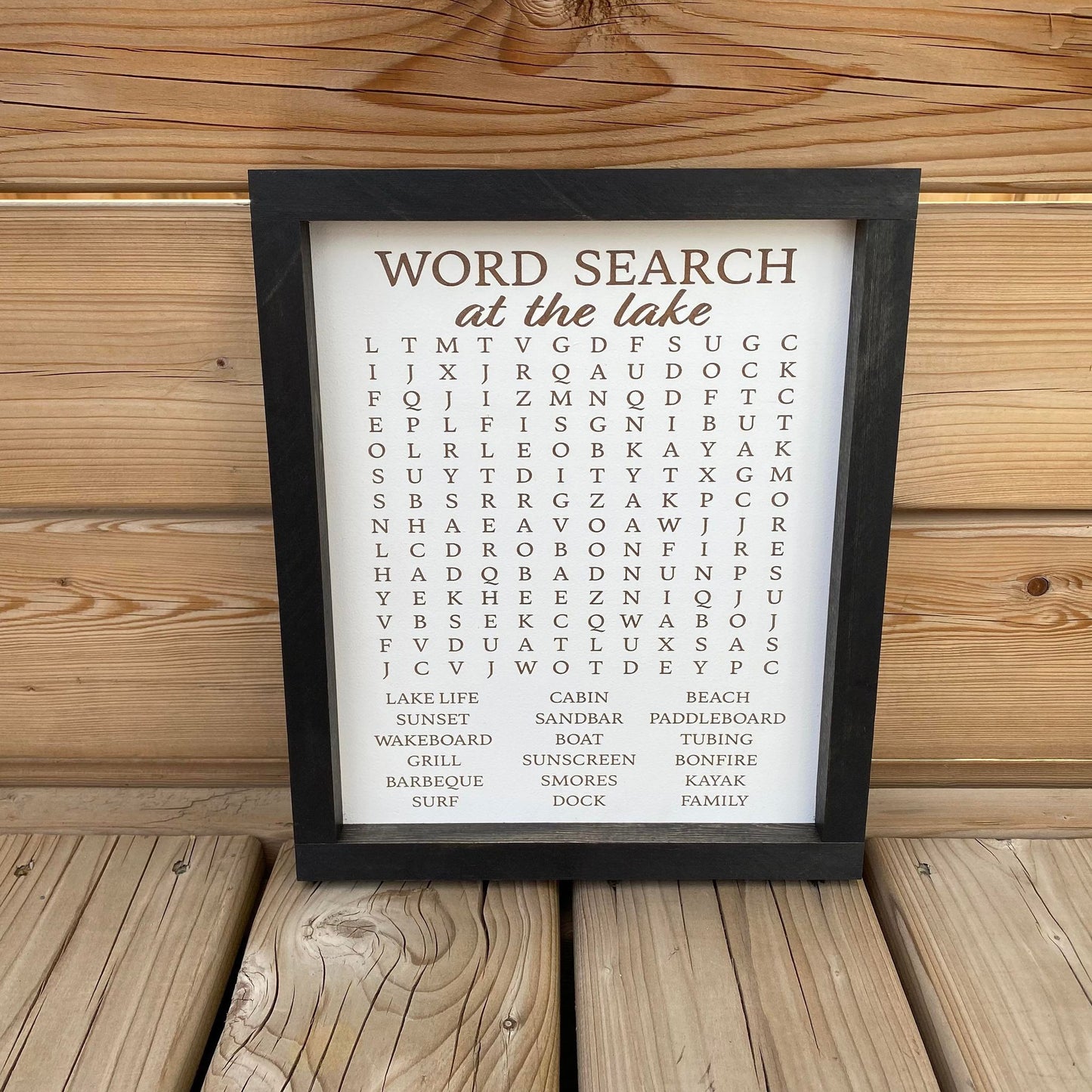 Bathroom Lake Word Search | Wood Sign
