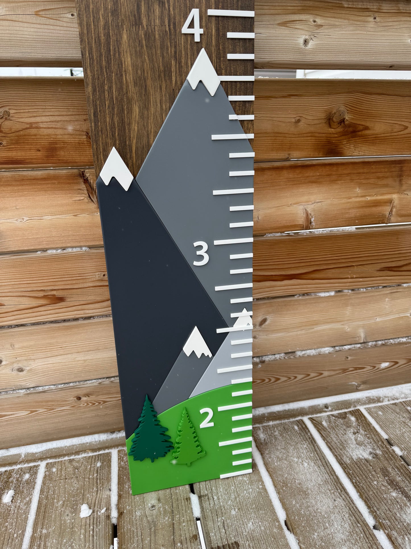 Mountains | Custom Growth Chart Wood Sign