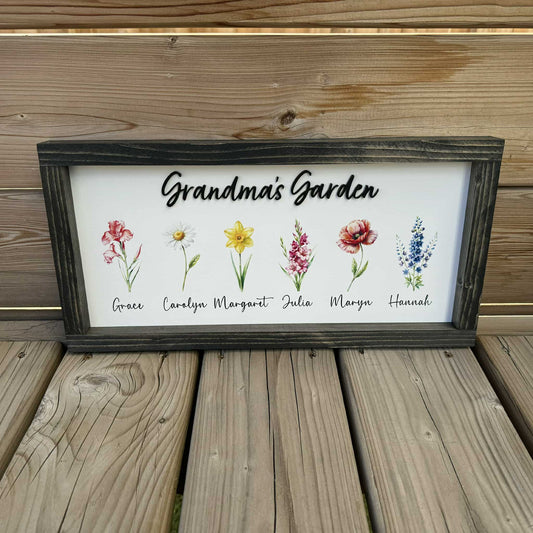 Grandma's Garden 3D | Wood Sign