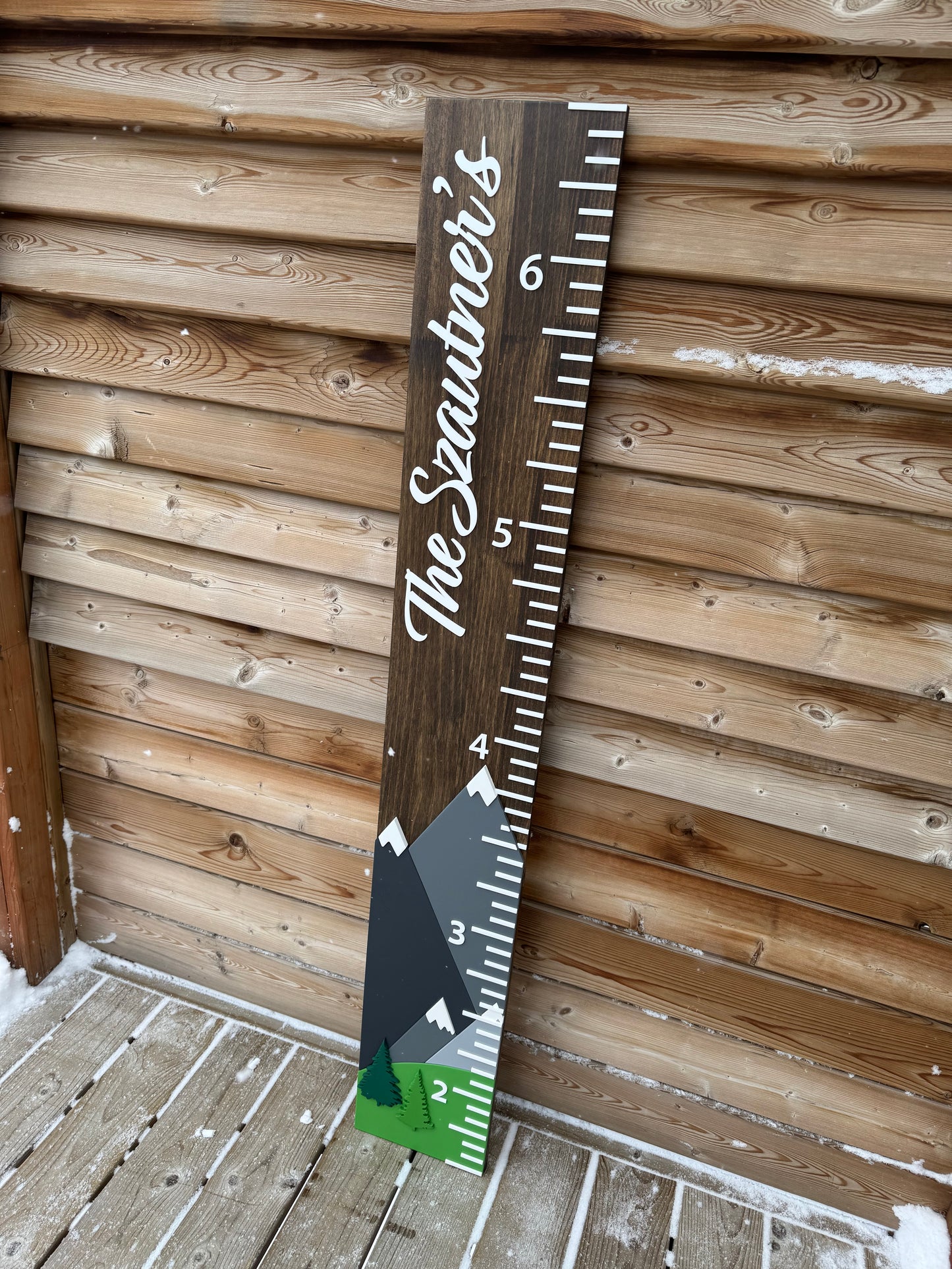 Mountains | Custom Growth Chart Wood Sign