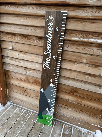 Mountains | Custom Growth Chart Wood Sign