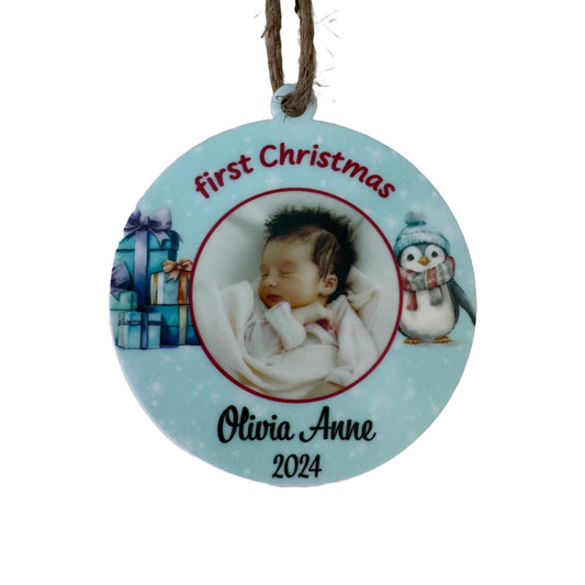 Baby's First Christmas Scene | Personalized Ornament