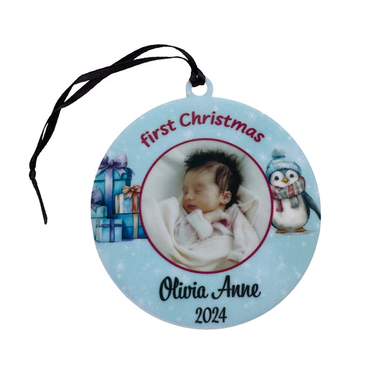 Baby's First Christmas Scene | Personalized Ornament