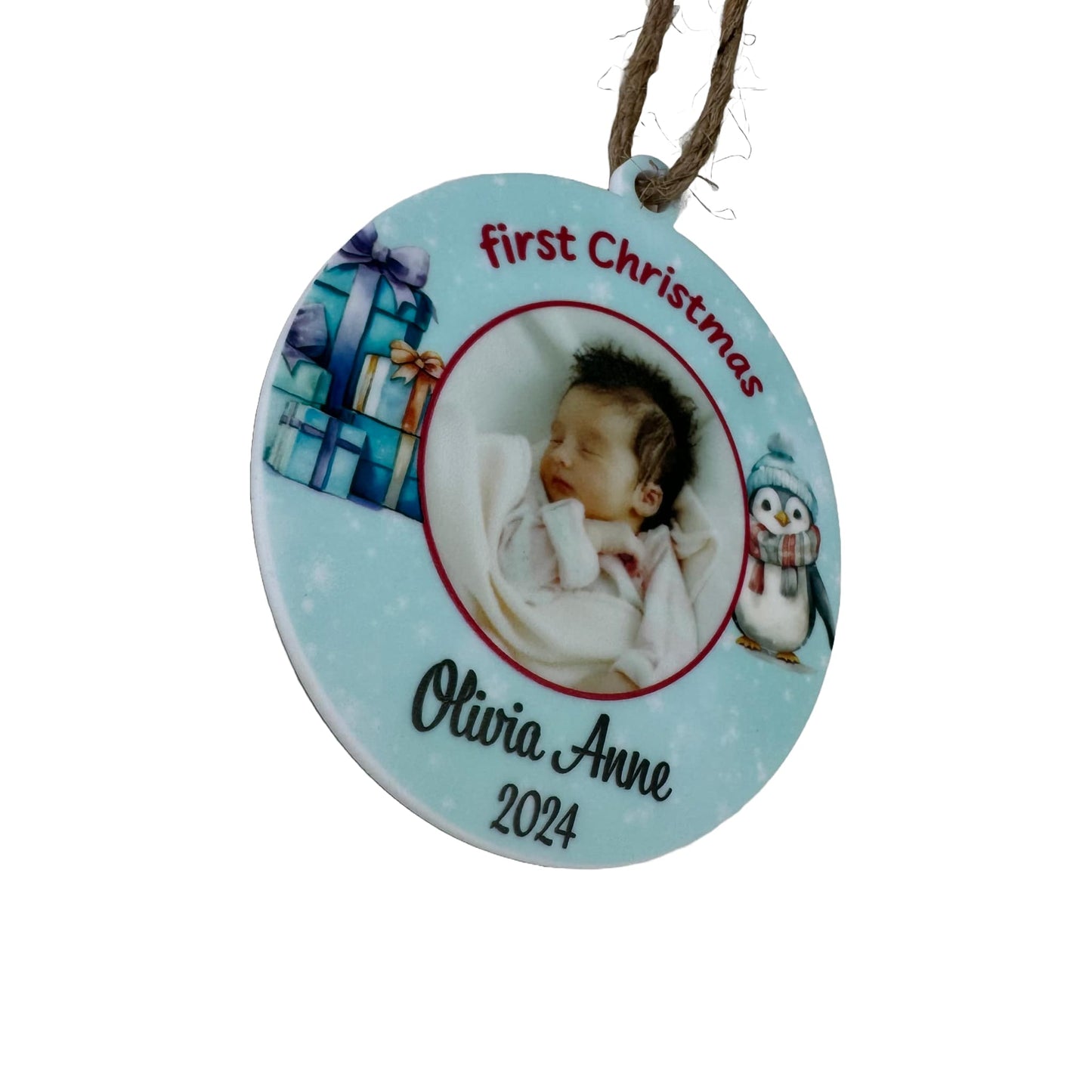 Baby's First Christmas Scene | Personalized Ornament