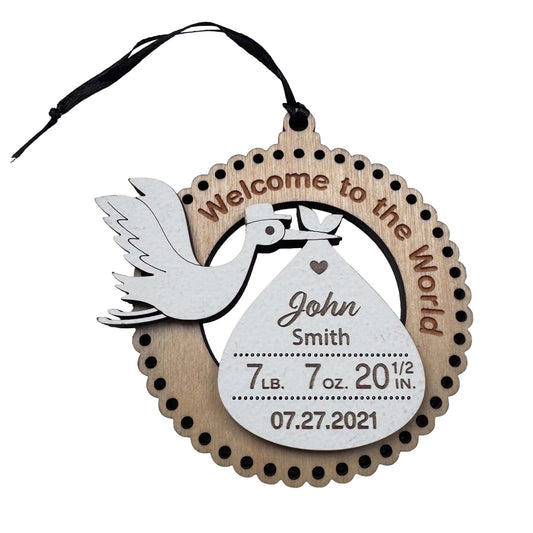 Baby's First Christmas Stork | Personalized Ornament