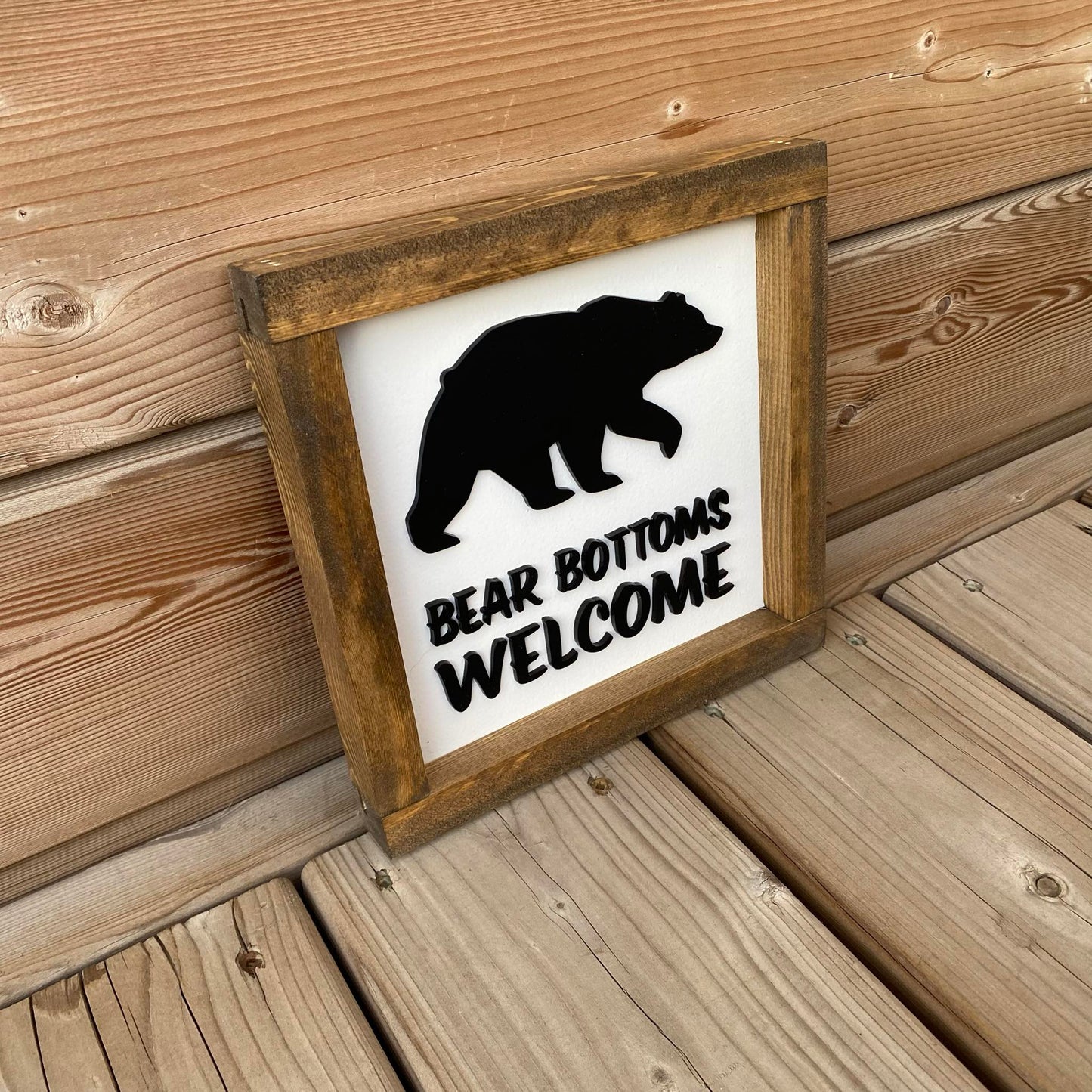 Bear Bottoms Welcome | Wood Sign