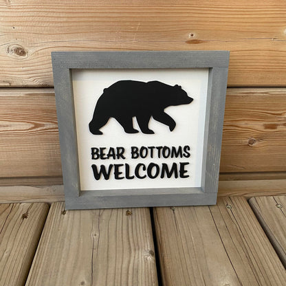 Bear Bottoms Welcome | Wood Sign