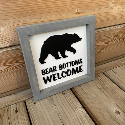 Bear Bottoms Welcome | Wood Sign