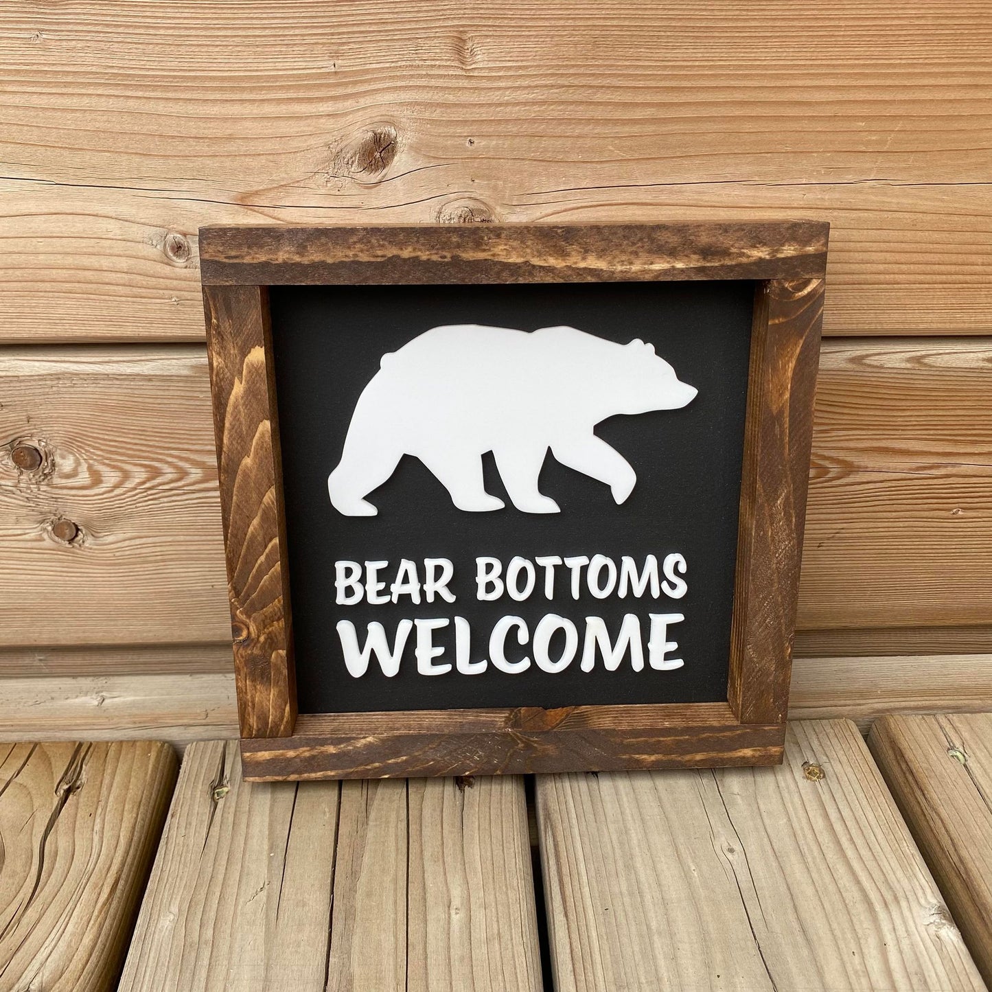 Bear Bottoms Welcome BL | Wood Sign