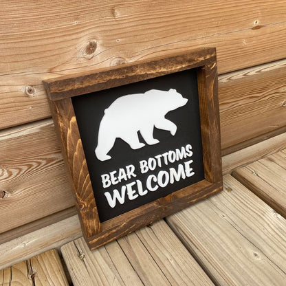 Bear Bottoms Welcome BL | Wood Sign