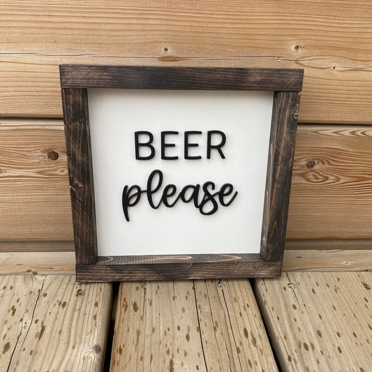 Beer Please | Wood Sign