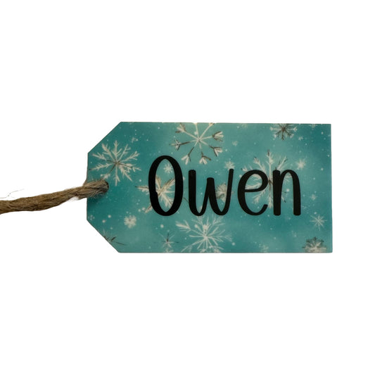 Blue Snowflake | Personalized Acrylic Gift Tag