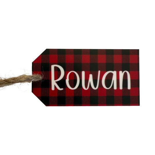 Buffalo Plaid | Personalized Acrylic Gift Tag