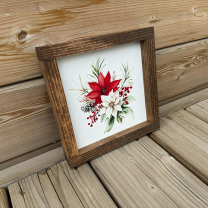 Christmas Flowers | Wood Sign