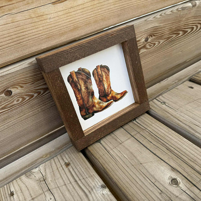 Cowboy Boot Mini | Wood Sign