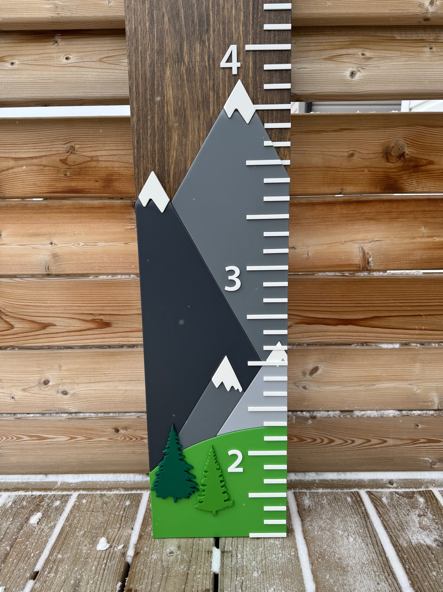 Mountains | Custom Growth Chart Wood Sign