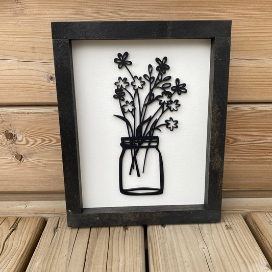 Daisies In Jar | Wood Sign