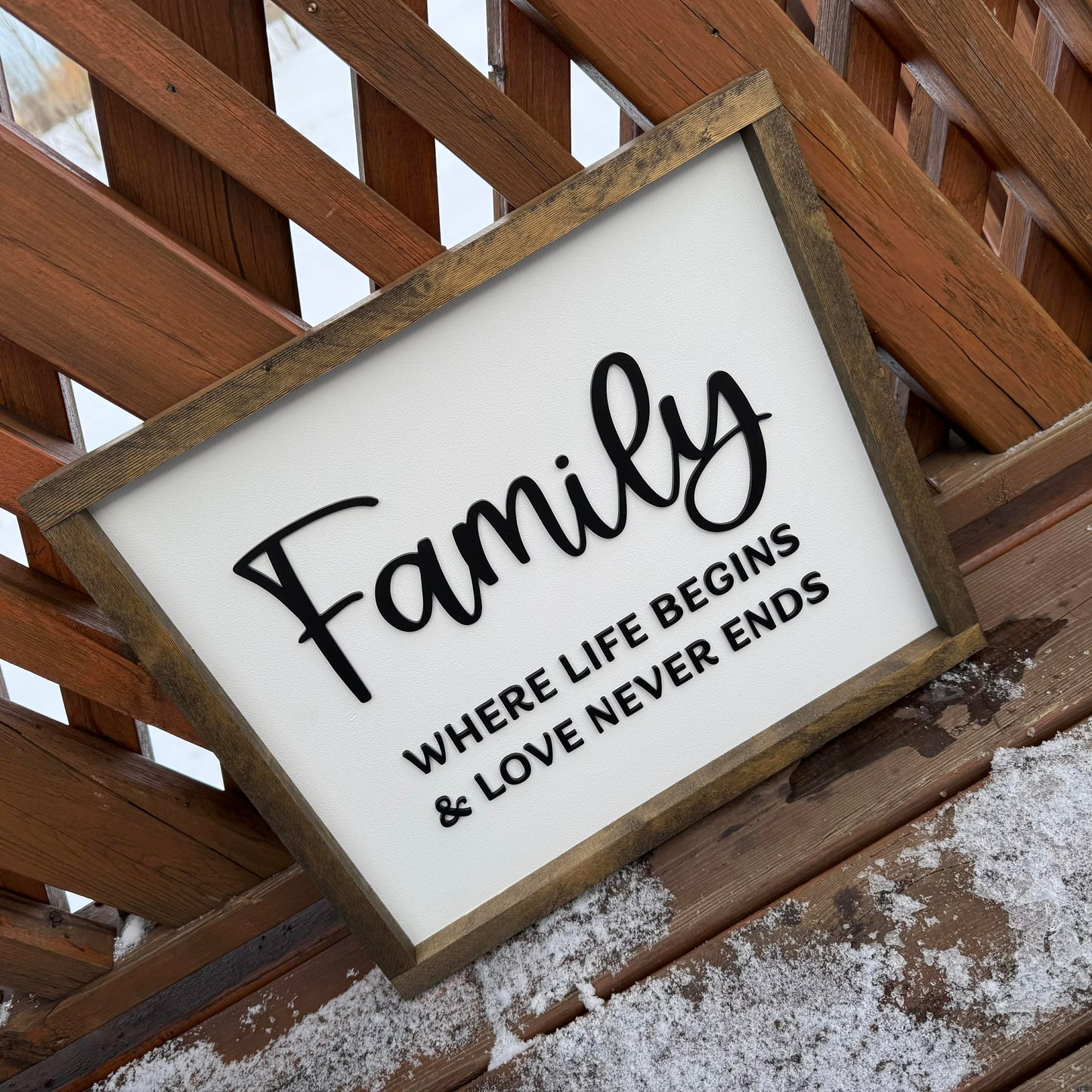 Family Where Life Begins | Wood Sign