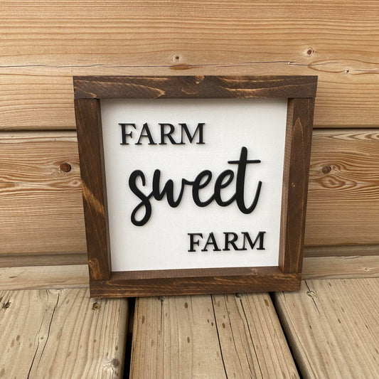 Farm Sweet Farm | Wood Sign