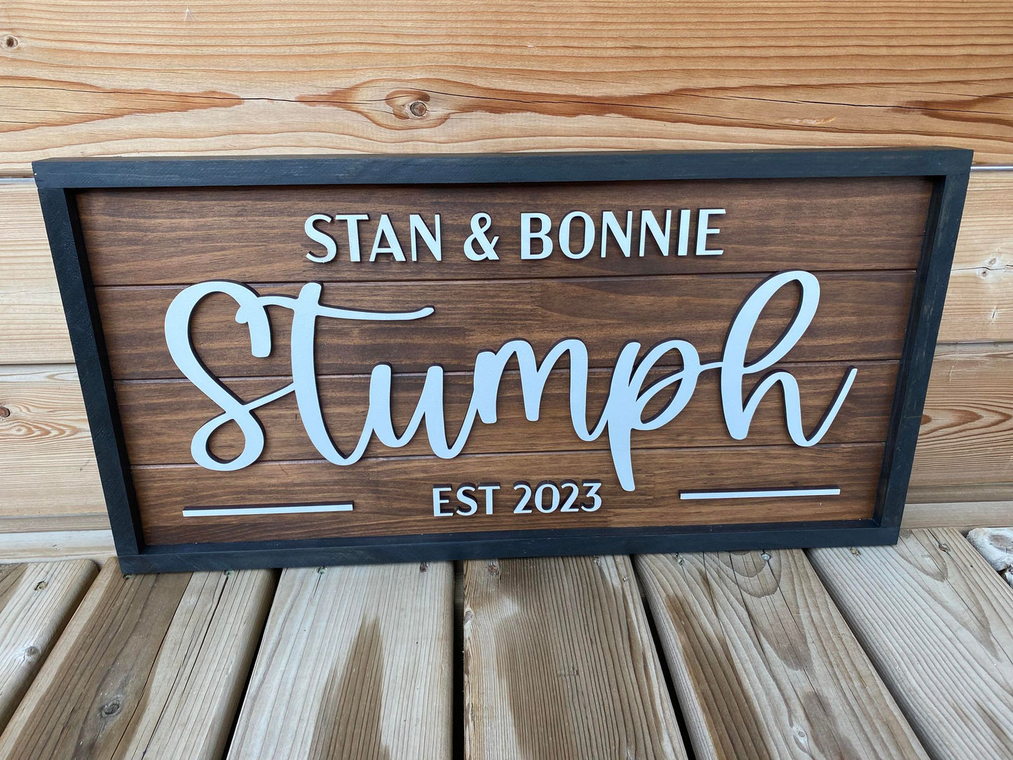 Framed First and Last Name Sign 3D