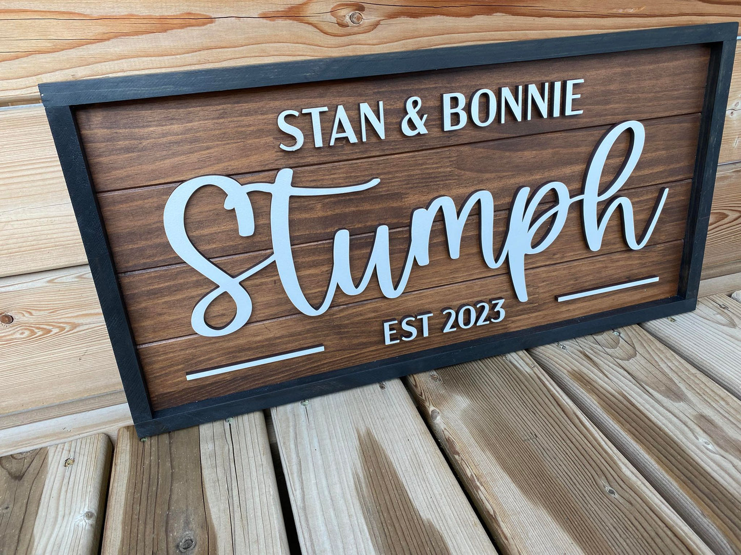 Framed First and Last Name Sign 3D