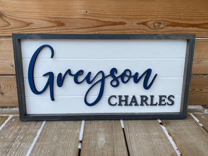 Name Sign Framed 3D