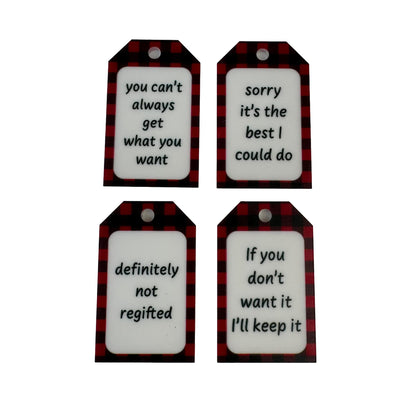 Funny Acrylic Gift Tag Set 4