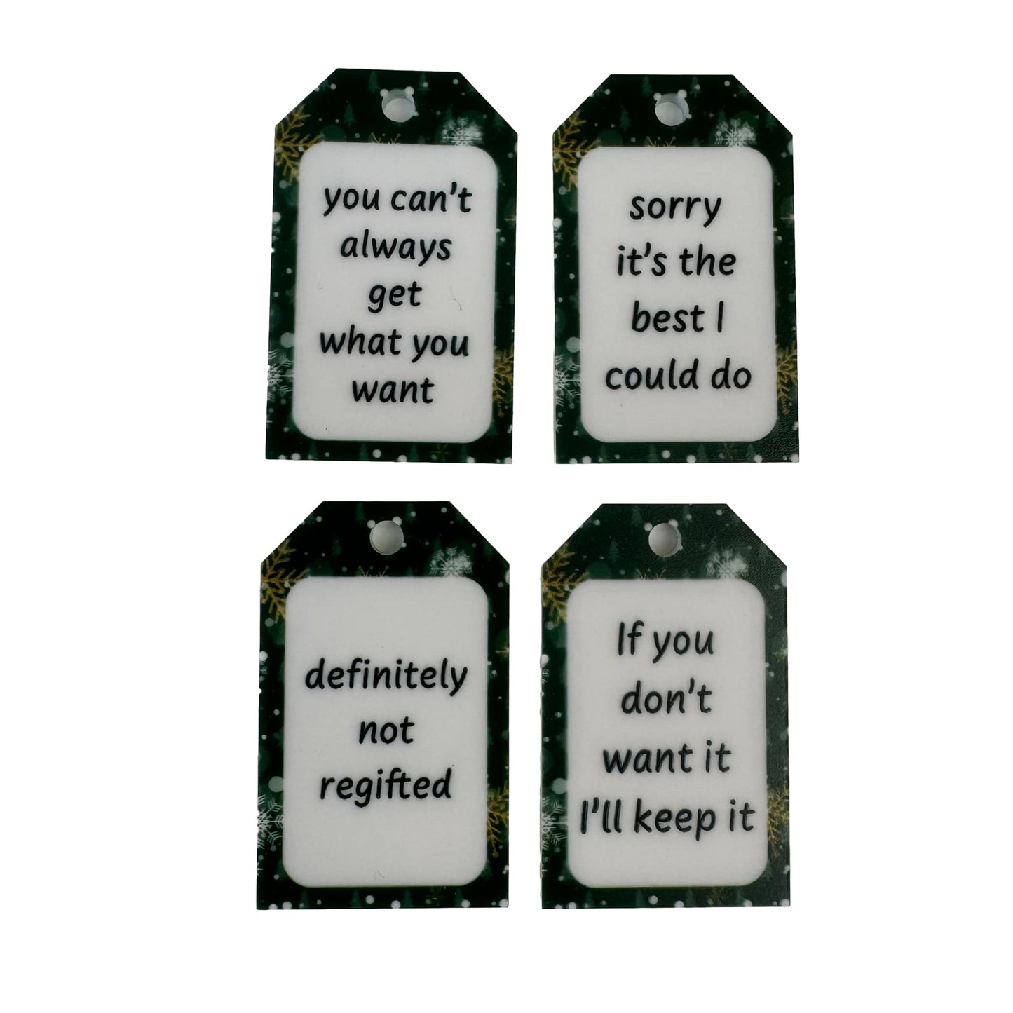 Funny Acrylic Gift Tag Set 4