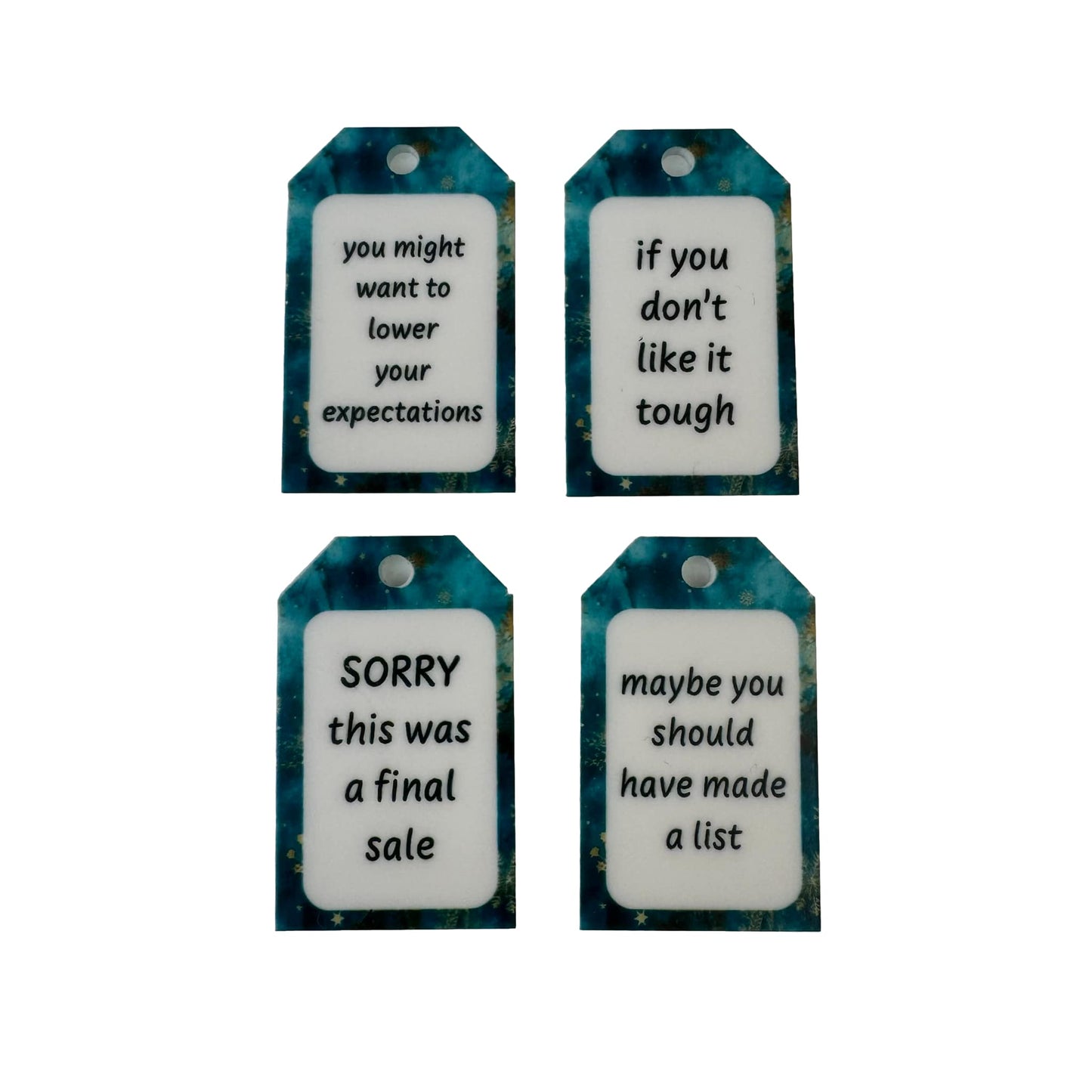 Funny Acrylic Gift Tag Set 5