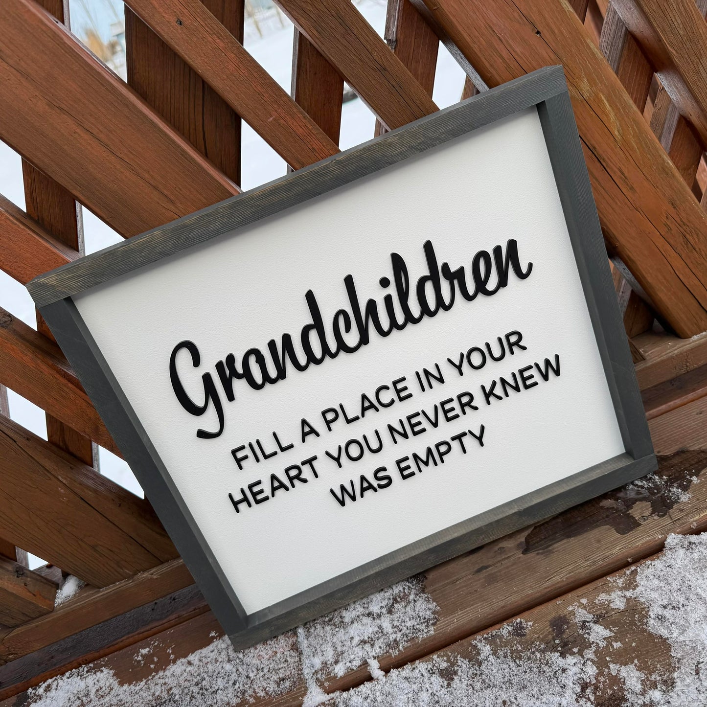 Grandchildren Fill A Place In Your Heart | Wood Sign
