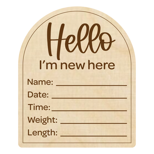 Hello World Arch | Birth Announcement Sign