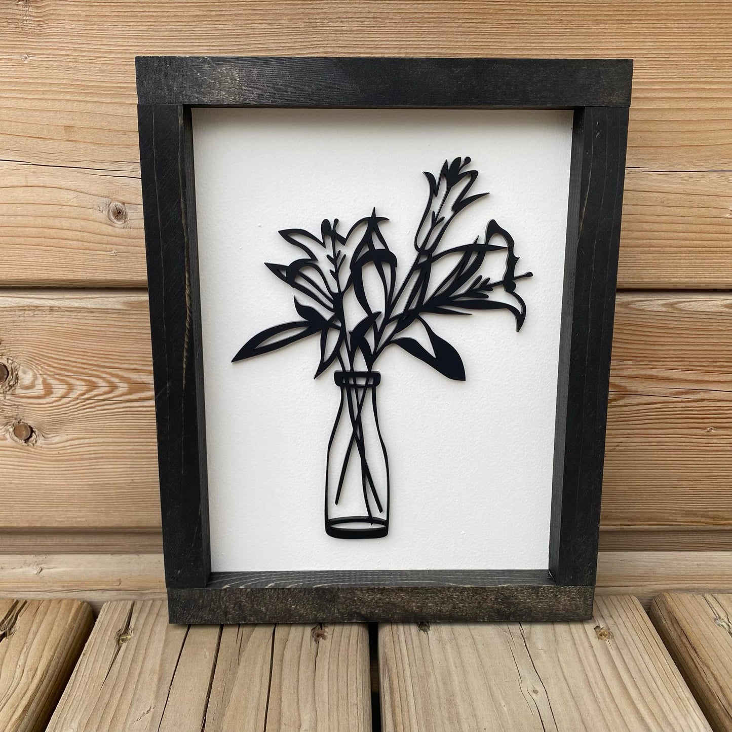 Lilies In Vase | Wood Sign