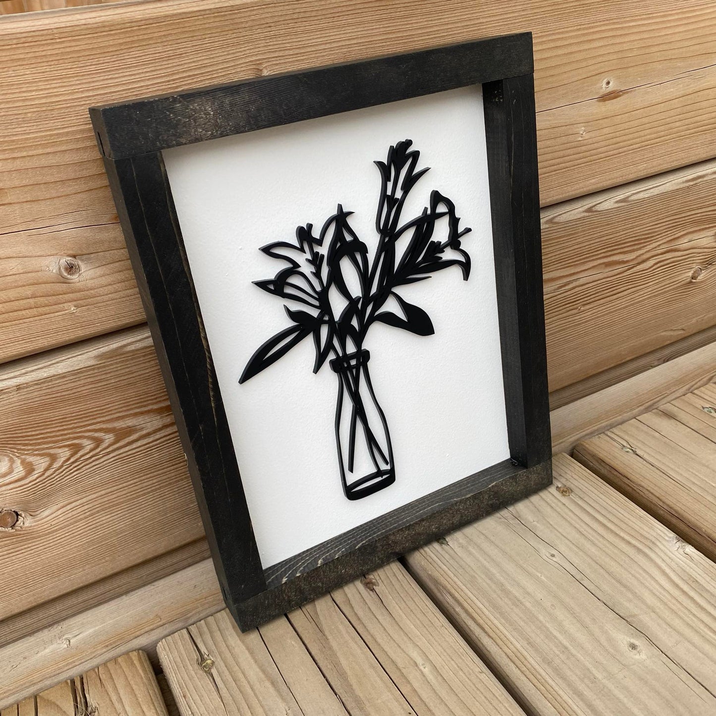 Lilies In Vase | Wood Sign