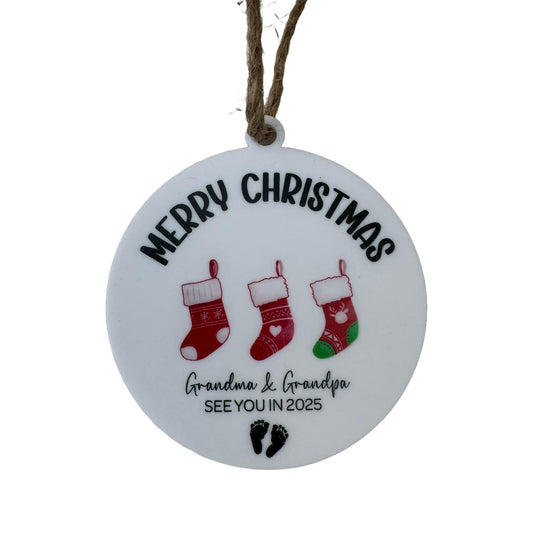 Merry Christmas Grandma and Grandpa | Personalized Ornament