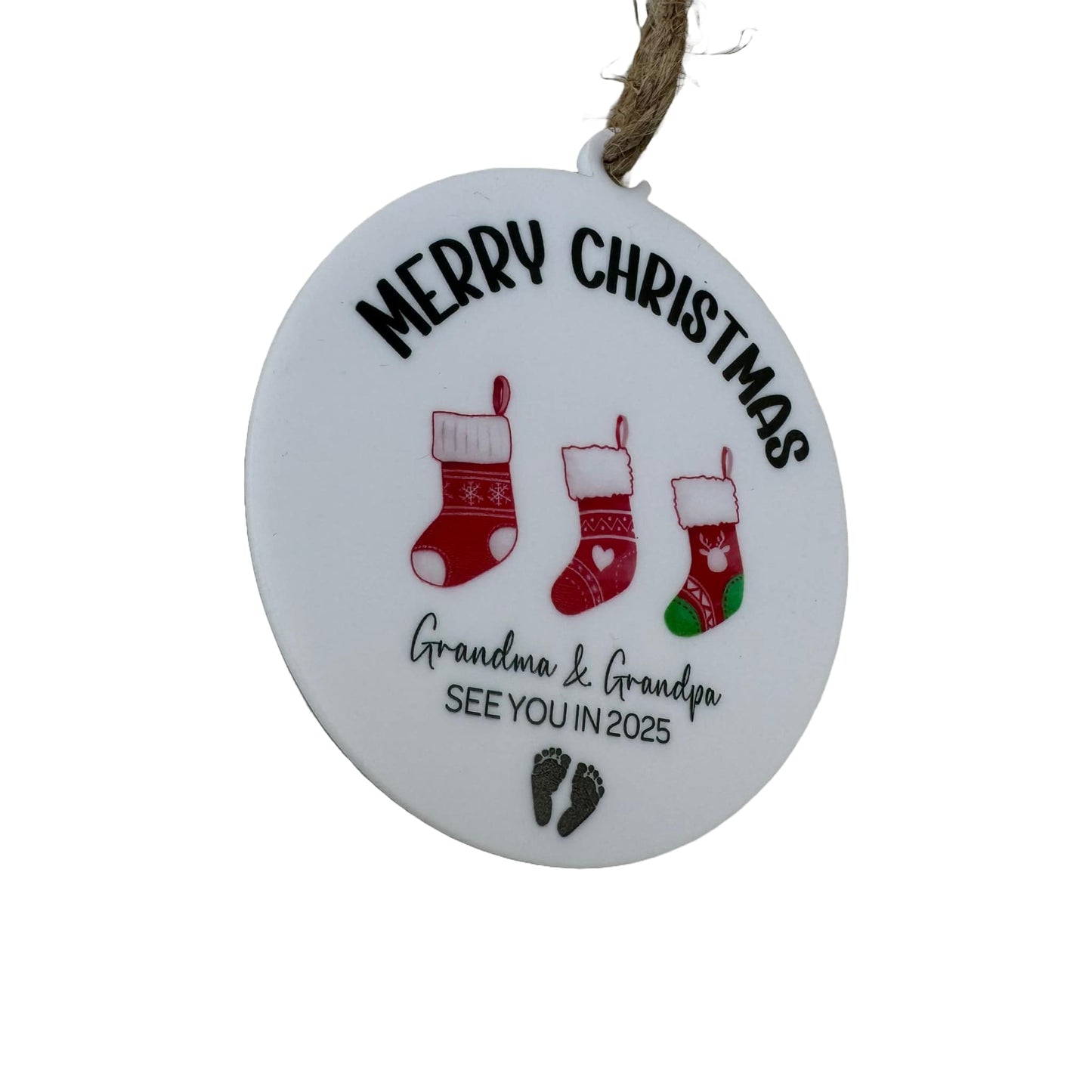 Merry Christmas Grandma and Grandpa | Personalized Ornament