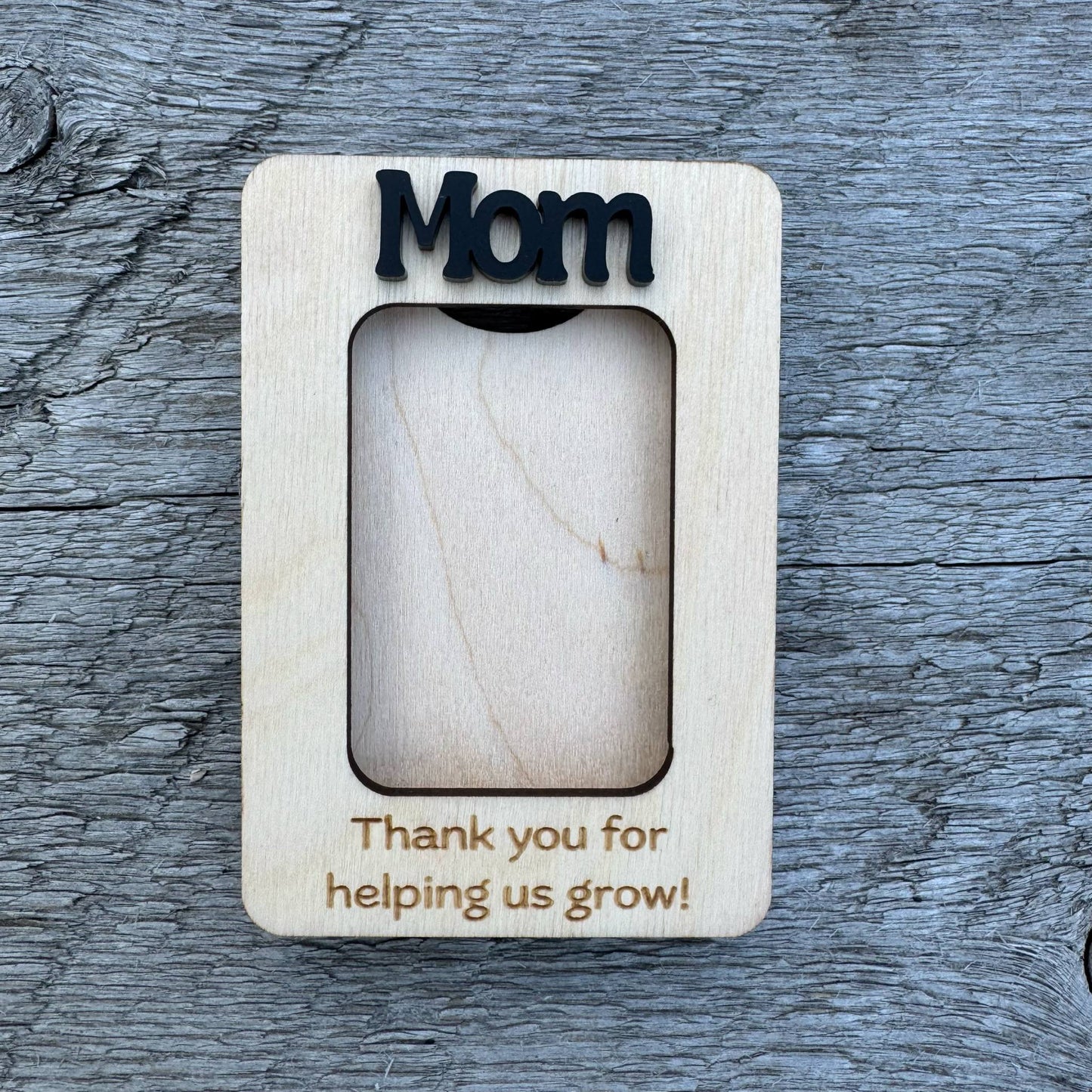 Mom Thank You For Helping Us/Me Grow | Mini Picture Frame Magnet