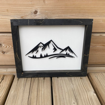 Mountains | Wood Sign