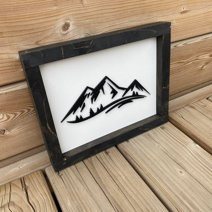 Mountains | Wood Sign