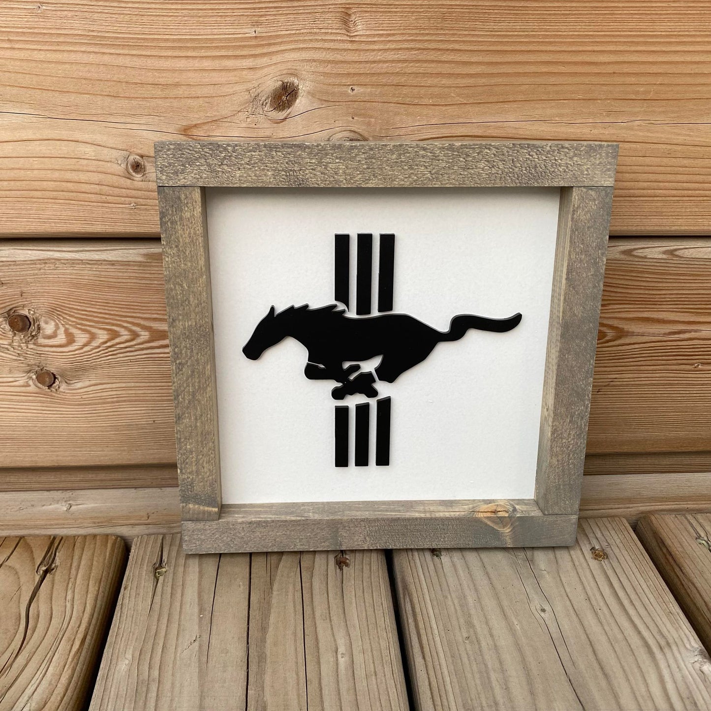 Mustang Logo | Wood Sign