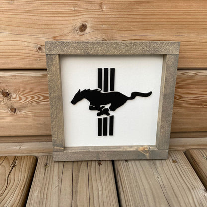 Mustang Logo | Wood Sign