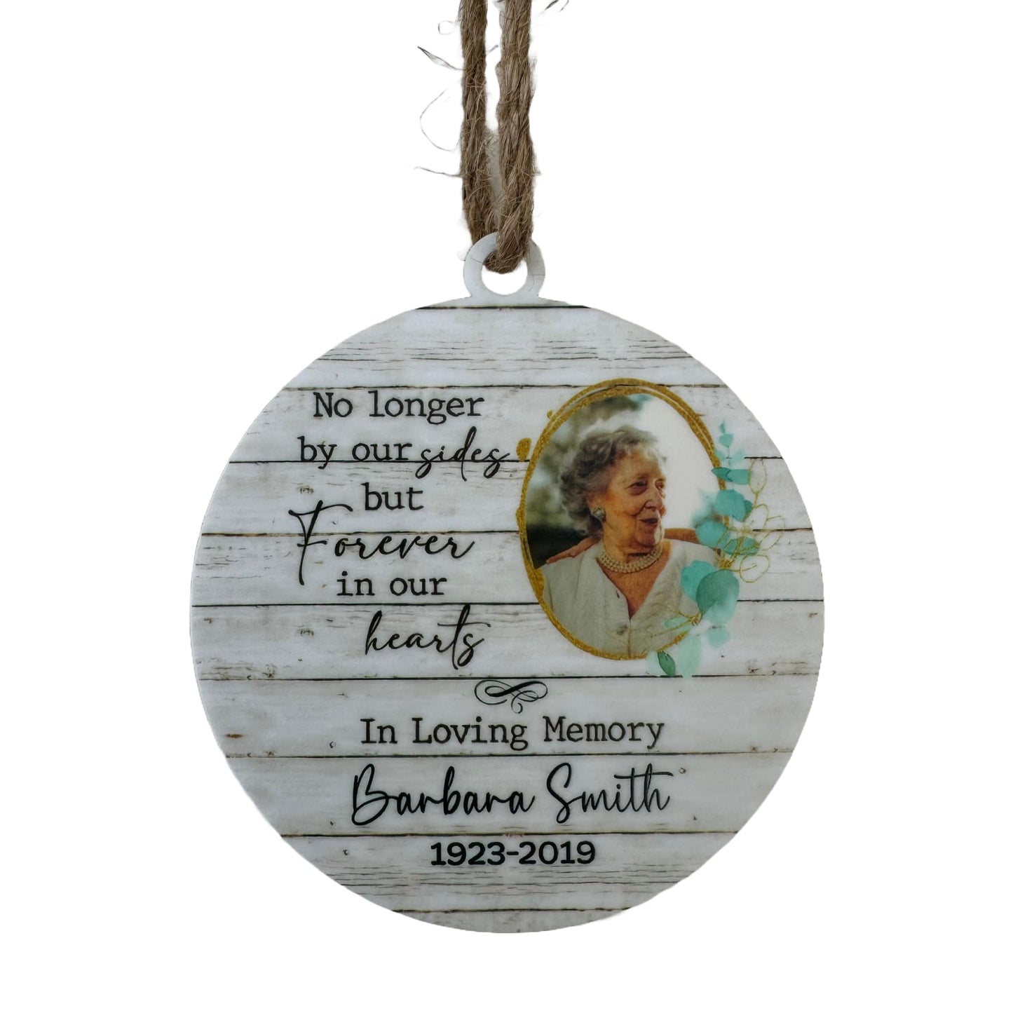 No Longer By Our Sides In Loving Memory | Personalized Ornament