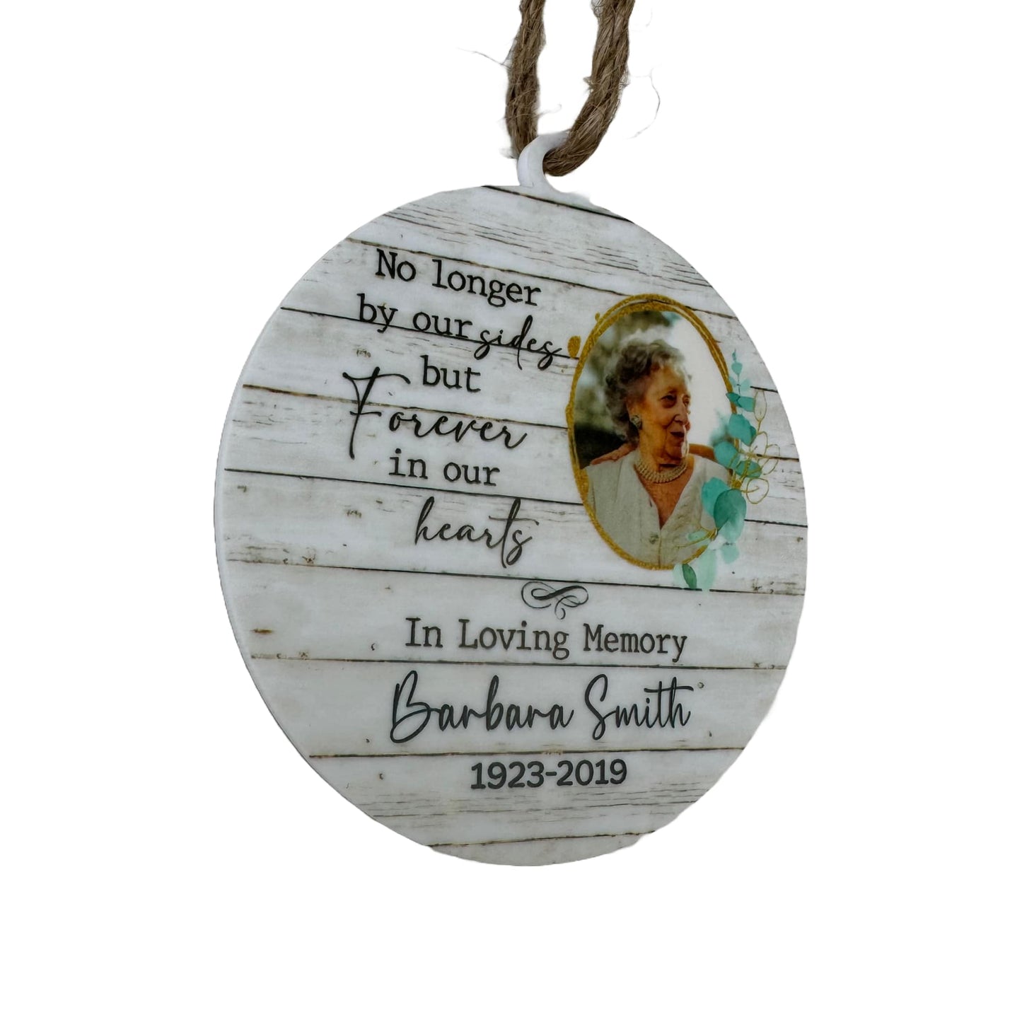 No Longer By Our Sides In Loving Memory | Personalized Ornament