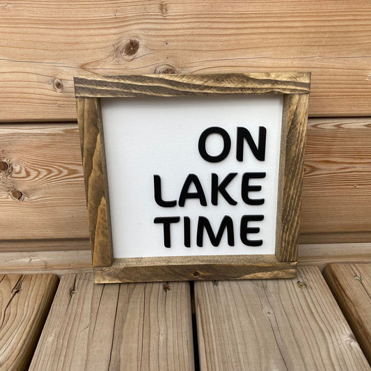 On Lake Time | Wood Sign