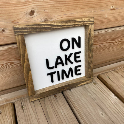 On Lake Time | Wood Sign