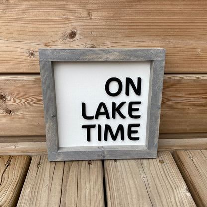 On Lake Time | Wood Sign