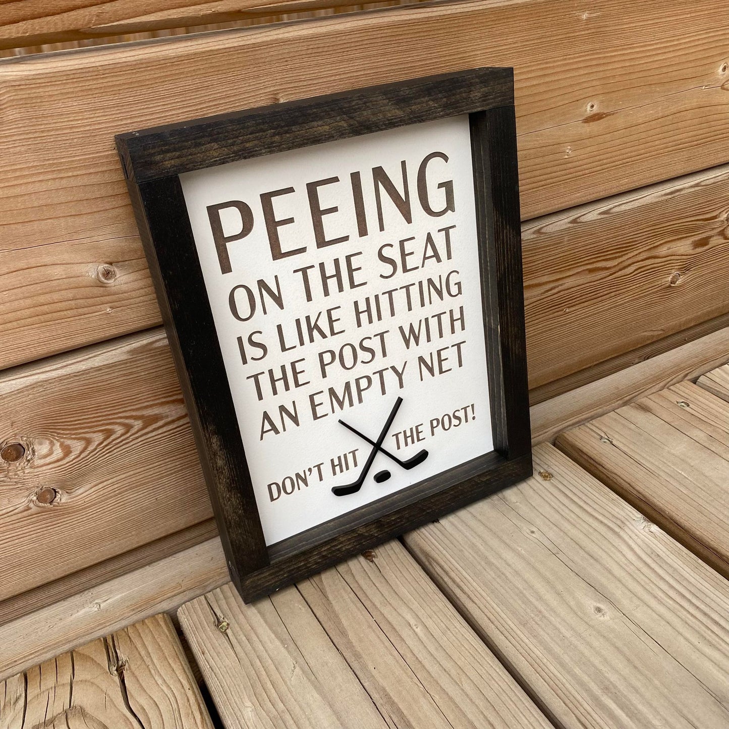 Peeing On The Seat | Wood Sign